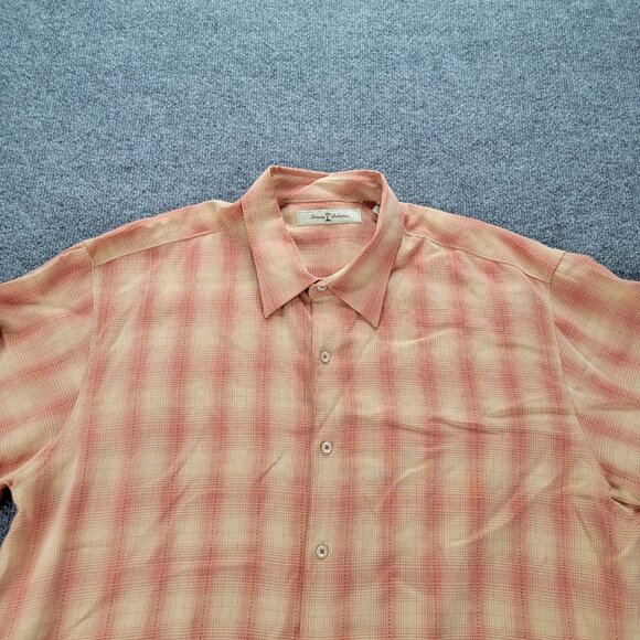 Tommy Bahama Shirt Mens‎ XL Orange Plaid Long Sleeve Button Up Beach Summer - Picture 2 of 7